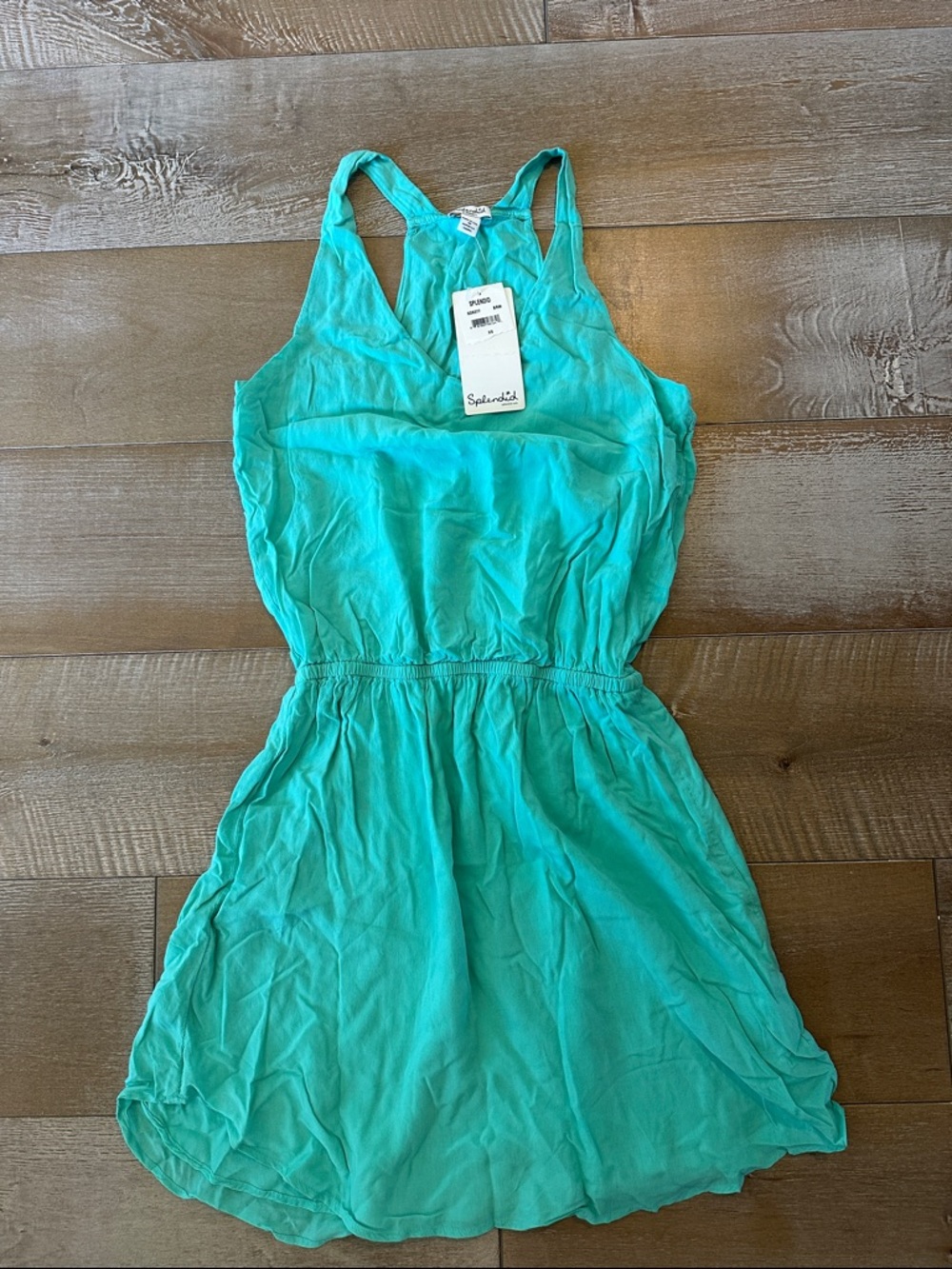 Splendid Turquoise Racerback Sundress  lightweight lined NWT